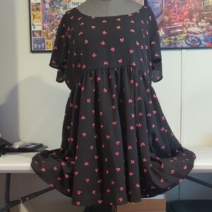 Torrid Black Dress with Red Fox Accents